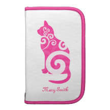 Swirly Cat Pink Custom Name Planners