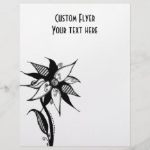 Swirly Flower By Naomi - Black & White Full Color Flyer