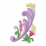 Swirly Flower Embroidered Women's Polo T-Shirt embroidered shirts