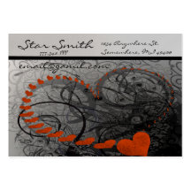 Swirly Heart Business Card - -