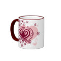 Swirly hearts and flowers Mug