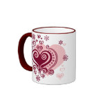 Swirly hearts and flowers Mug