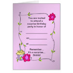 Swirly leaf frame Border - Cupcake and Roses Greeting Card