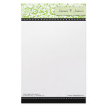 Swirly Lime Boutique Designer Stationery