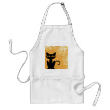 Swirly Orange Black Cat Apron