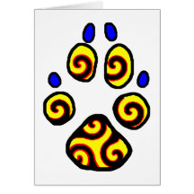 Swirly Paw Greeting Card