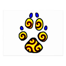 Swirly Paw Post Card
