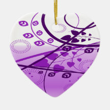 Swirly Purple Vines Christmas Ornament