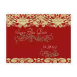 Swirly Save The Date Vintage Floral Damask postcards