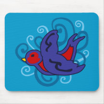 Swirly Swallow Mouse Pads