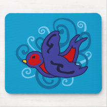 Swirly Swallow Mouse Pads