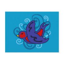 Swirly Swallow Postcard