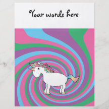 Swirly unicorn personalised flyer