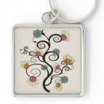 SwirlyFlower Tree Keychain