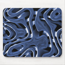 Swiryly Blue Chrome Abstract Art Mousepad