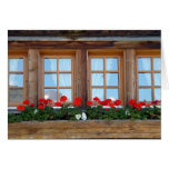 Swiss Chalet Windows Greetings Card