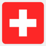 Swiss Flag I Love Switzerland Red and White Stickers