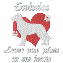 Swissies Leave Paw Prints Embroidered Shirt