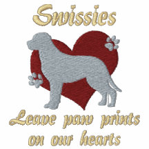 Swissies Leave Paw Prints Embroidered Hooded Sweatshirt