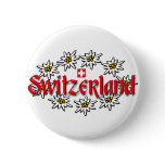 Switzerland Edelweiss Button