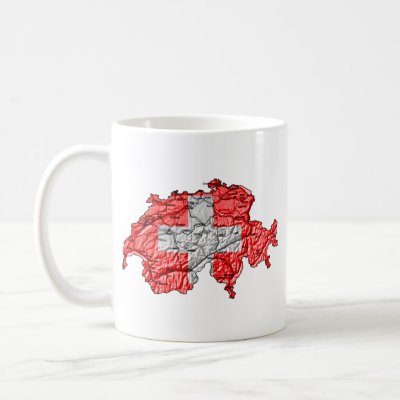 Switzerland Flag-colour Map Customisable Mug by FlagAndMap