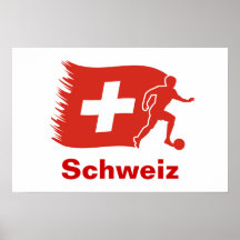 Switzerland Soccer Flag Poster