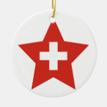 Switzerland Star Christmas Ornament