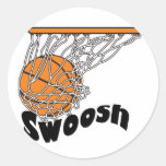swoosh basketball round sticker