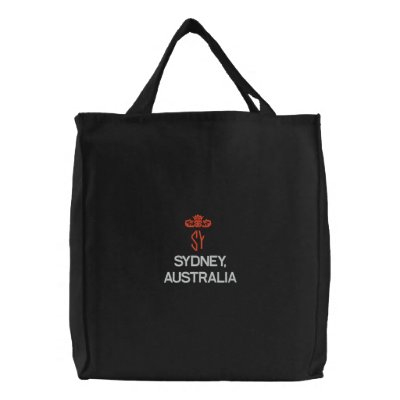 SYDNEY, AUSTRALIA  BLACK TOTE CANVAS BAGS by edem13