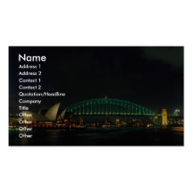 Sydney Bridge and Opera House at night, Australia Business Card Templates