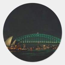 Sydney Bridge and Opera House at night, Australia Stickers