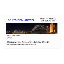 Sydney Harbour Bridge night - Customised Business Card