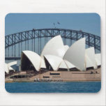 Sydney Opera House with Harbour Bridge Background. mousepads