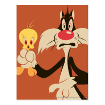 Sylvester with Tweety Post Card