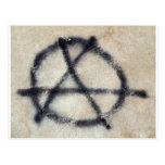 Symbol of Anarchy painted on a wall Post Cards