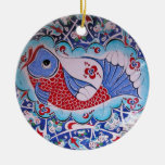 Symbol of Fortune / Lucky Fish Tile art Christmas Tree Ornament