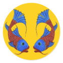 Symbol of Love and Good Fortune Koi Carp Fish stickers