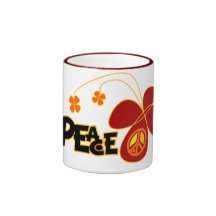 Symbol Peace Of Sign Butterfly Coffee Mugs