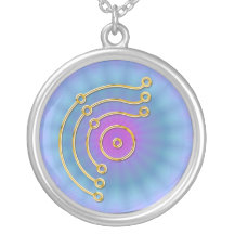 Symbol RUNA / GOLD pink blue Necklace
