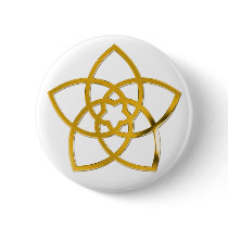 Symbol Venus Flower / GOLD Pinback Button