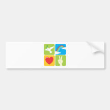 Symbols of Faith Hope Love and Peace Bumper Stickers