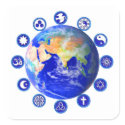 Symbols of Peace and Unity Around Planet Earth stickers