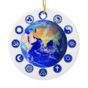 Symbols of peace, unity and religion ornaments