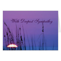 Sympathy Blue Sunset Greeting Cards