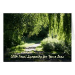 Sympathy Card Sunlit Path and Willow Tree
