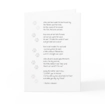 Sympathy Dog Loss Card - Poem on Front