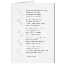 Sympathy Dog Loss Card - Poem on Front