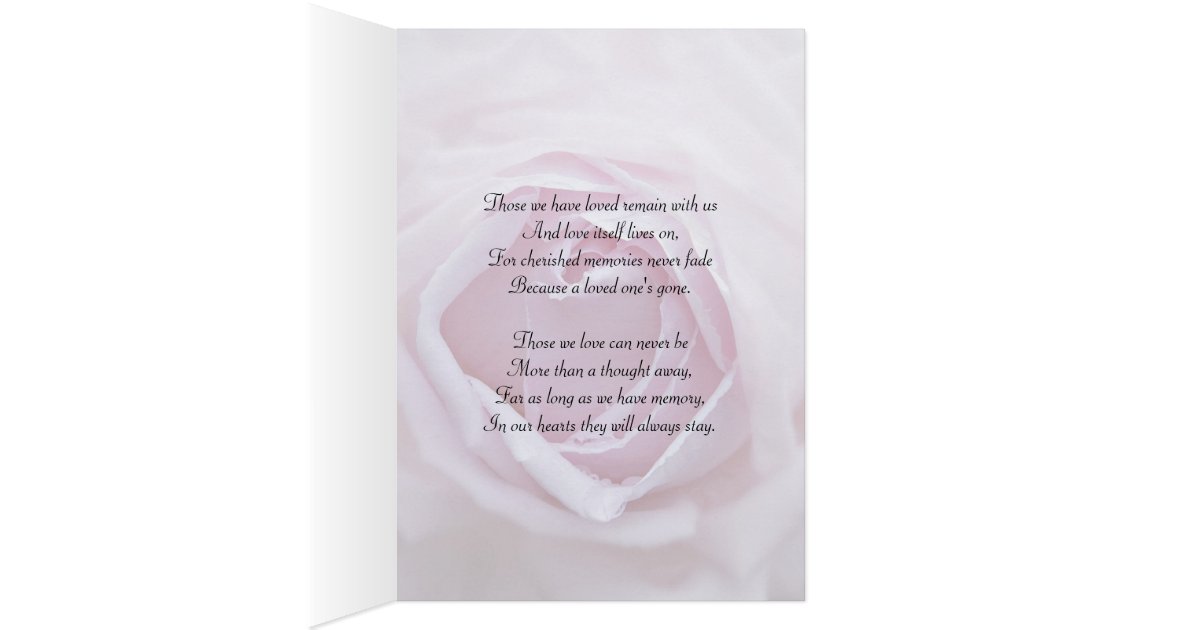 Sympathy for loss of baby girl, a pink rose greeting card Zazzle
