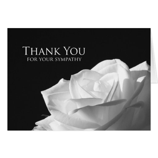 Sympathy Memorial Thank You Card -- White Rose
