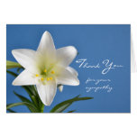 Sympathy Memorial Thank You Note Card, Easter Lily